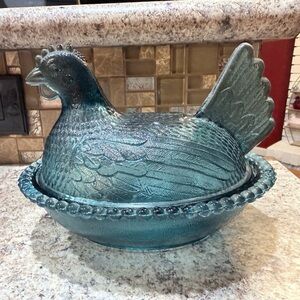 Indiana Bicentennial Glass Hen on Nest